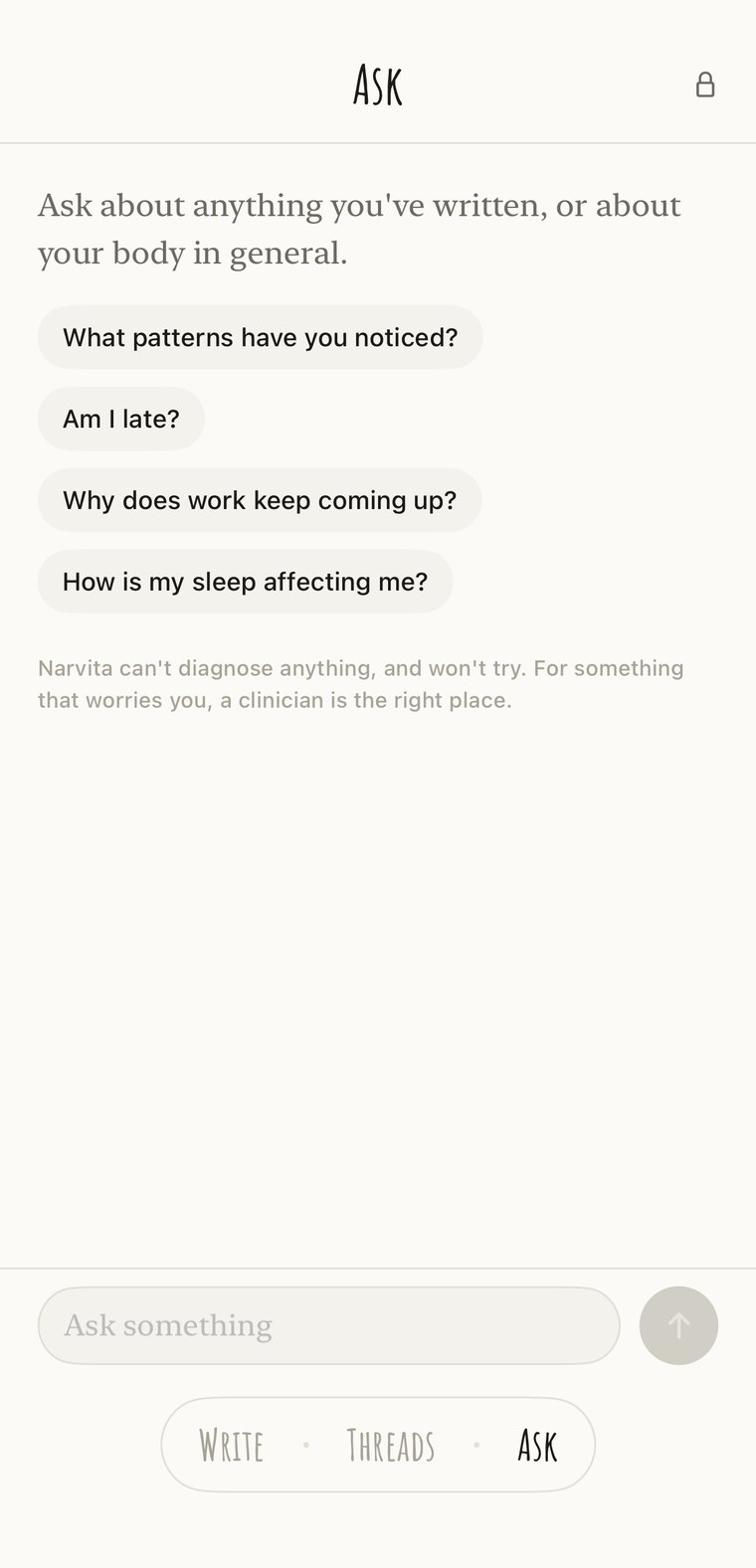 The Ask page answering a question about cycle regularity from her own writing.